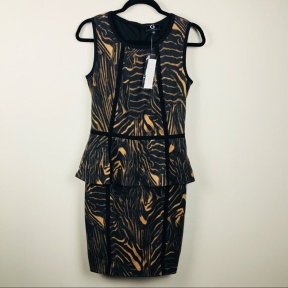 NWT G by Giuliana Animal Print Peplum Dress Small